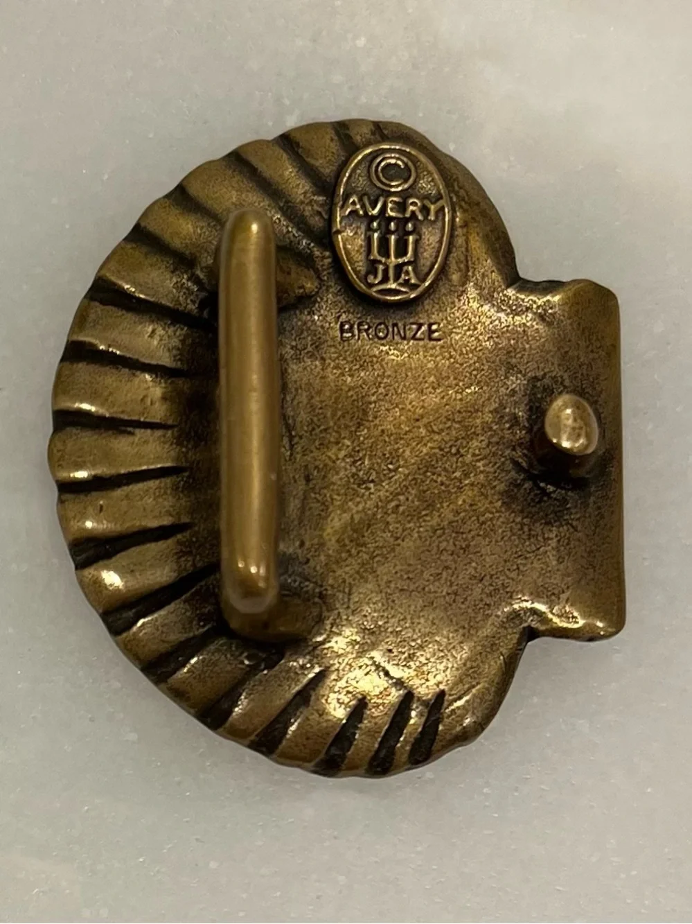 Vintage James Avery Shell RARE Marked Bronze Belt Buckle Retired